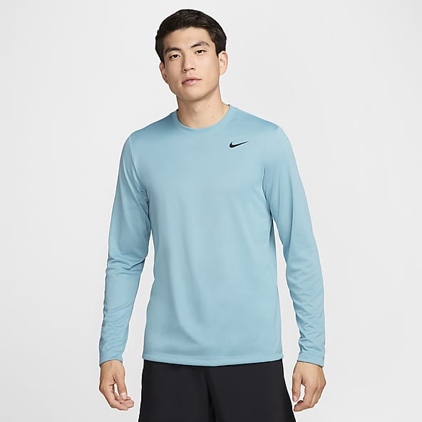 Blue Long Sleeve Shirts Shirts. Nike